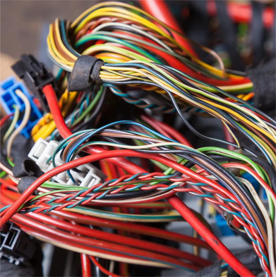 Hand-assembled custom OEM wire harness at Ni-San Cords in India